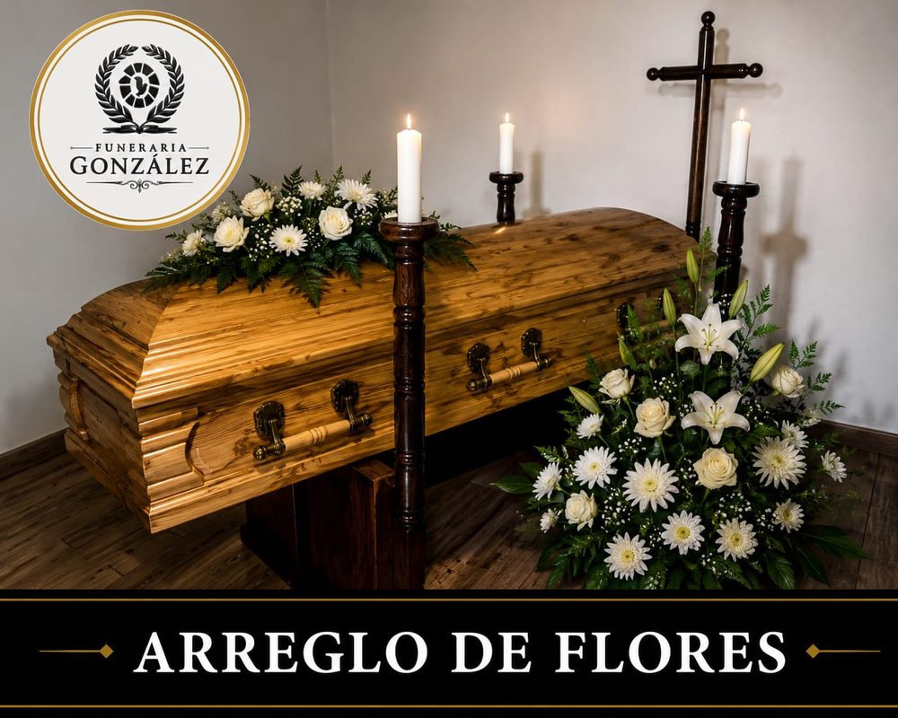 Arreglo floral funerario de Funeraria González